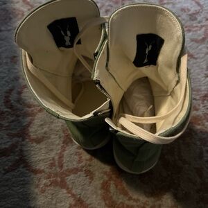 Green High-Top Canvas Sneakers - Cream Lining